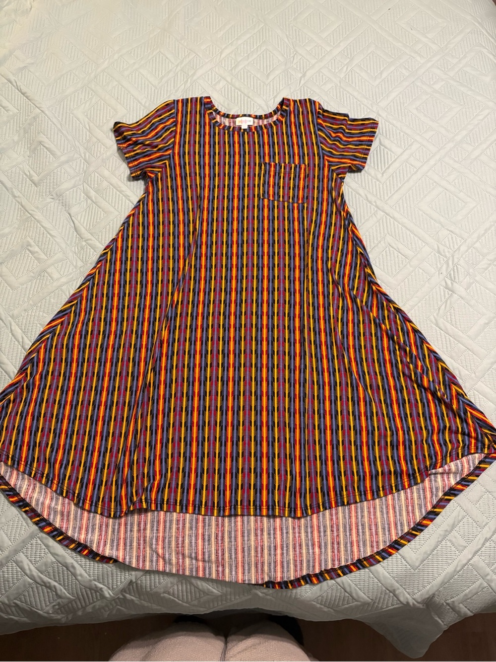 Lularoe Carly Swing Dress High-Low Size XS Patch Pocket
